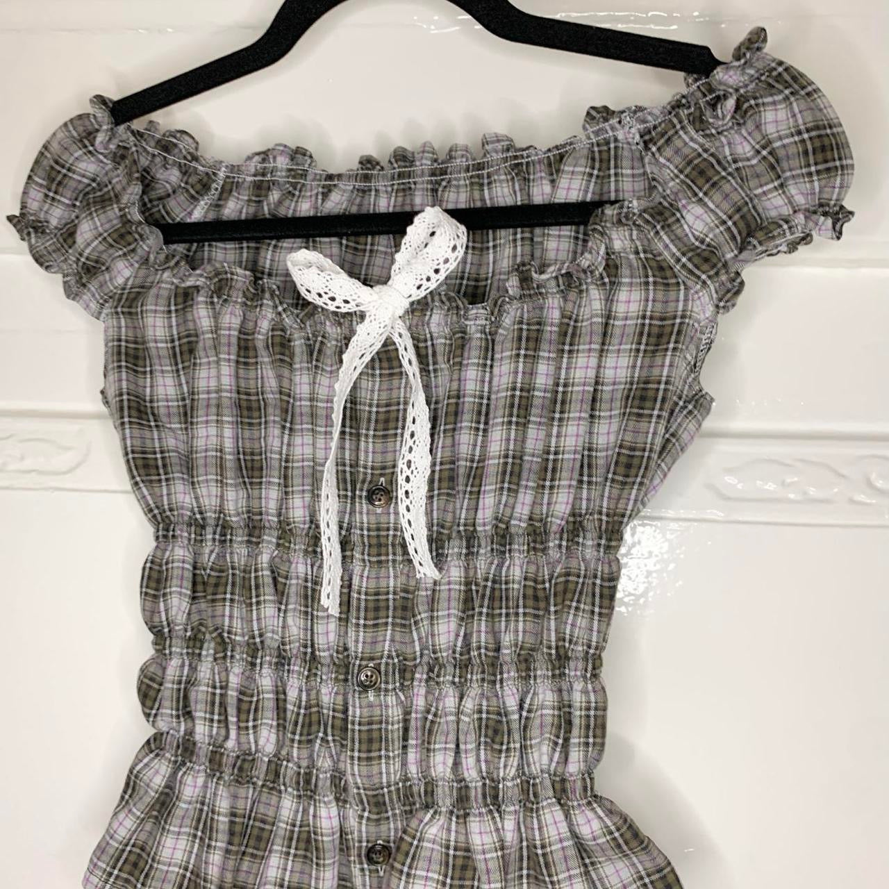 Plaid Milkmaid Top
