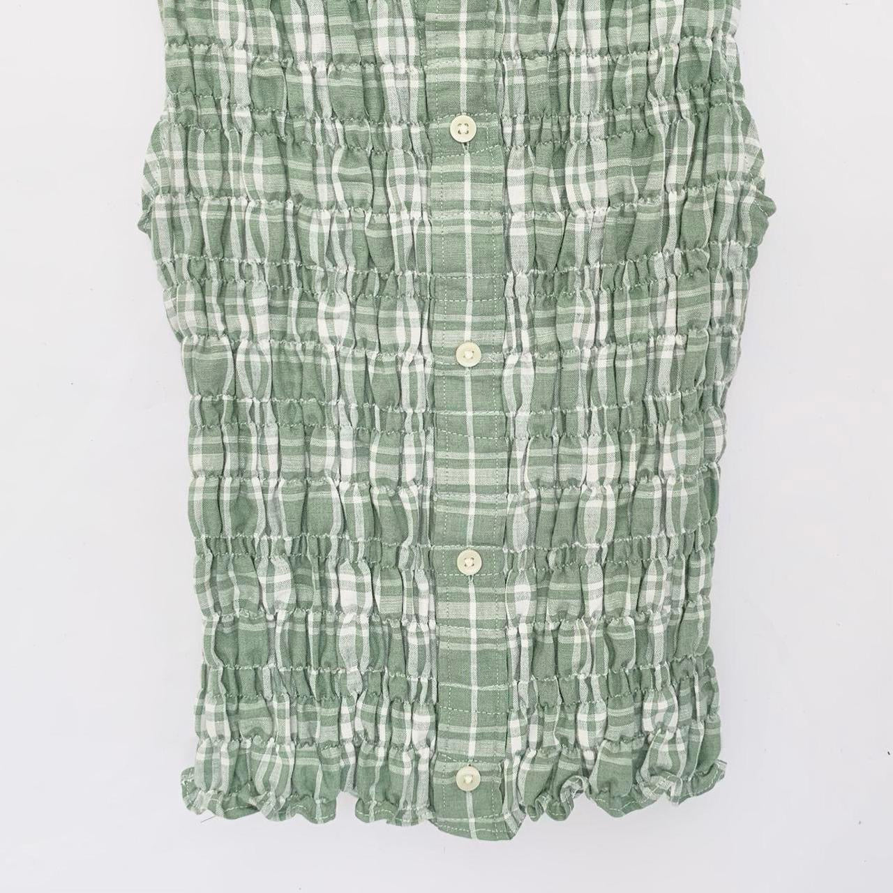 Plaid Ruched Tank Top
