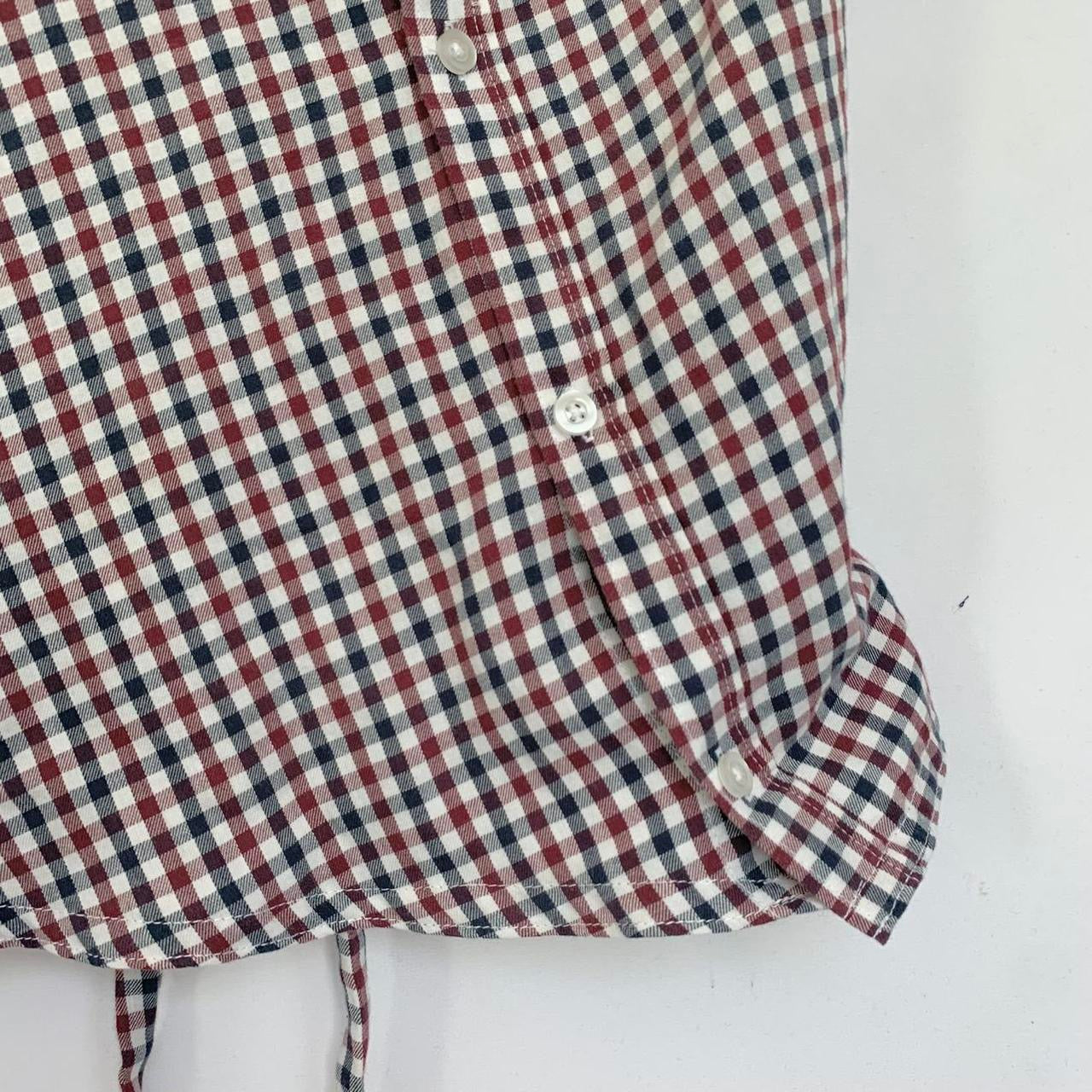 Plaid asymmetric shirt