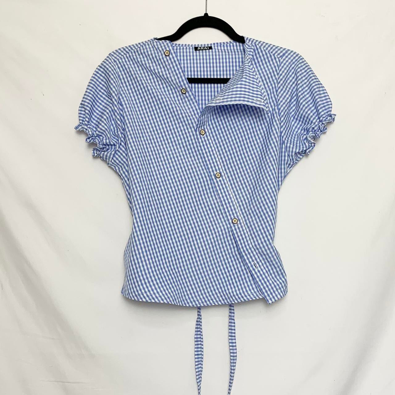 Gingham asymmetric shirt