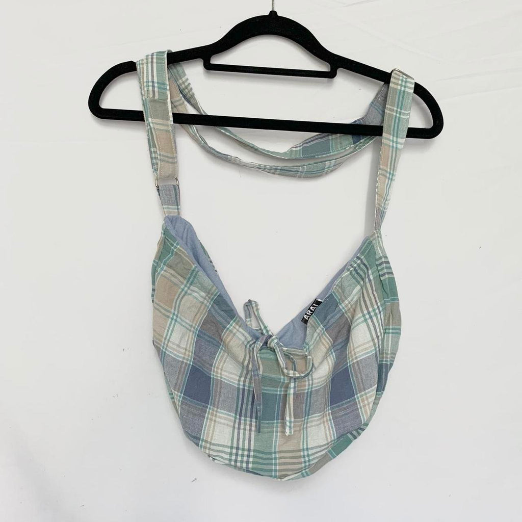 Plaid Crescent Bag