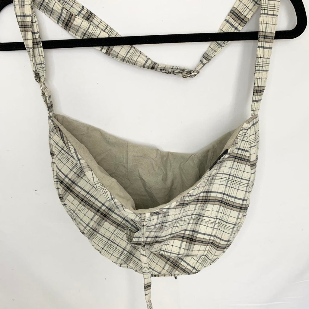 Plaid Crescent Bag