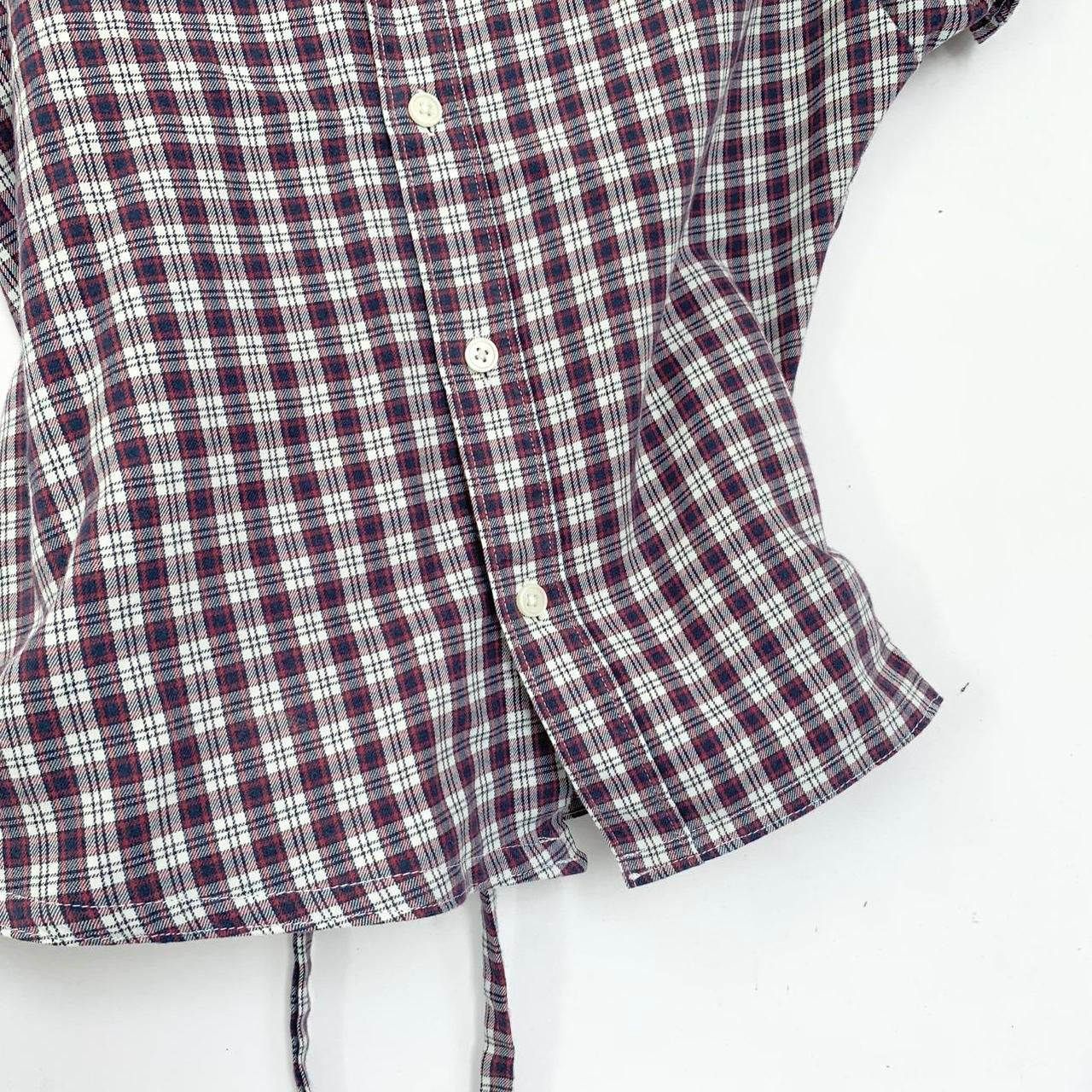 Plaid asymmetric shirt