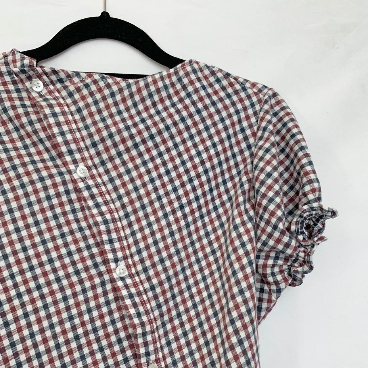 Plaid asymmetric shirt