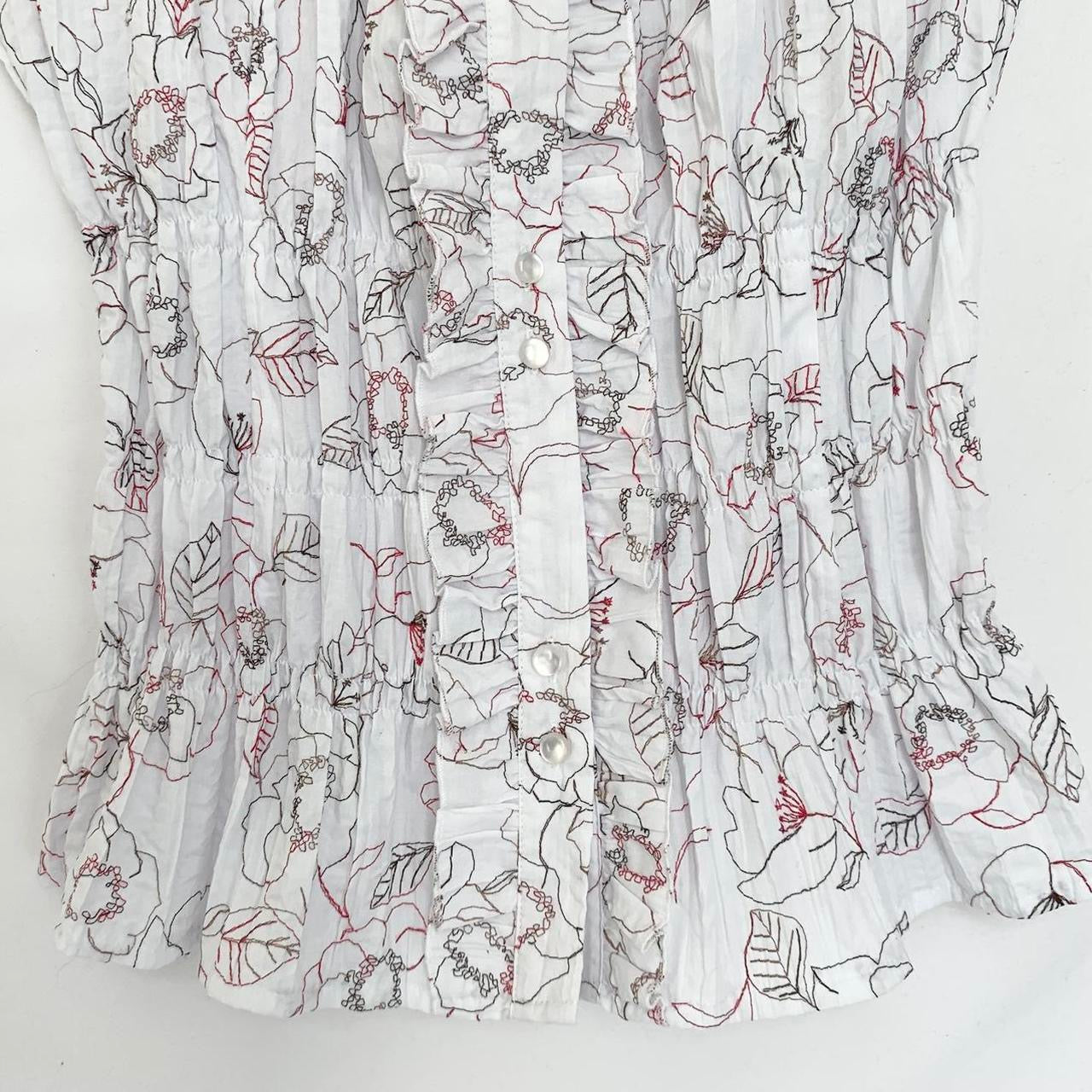 Floral Embroidered Milkmaid Top