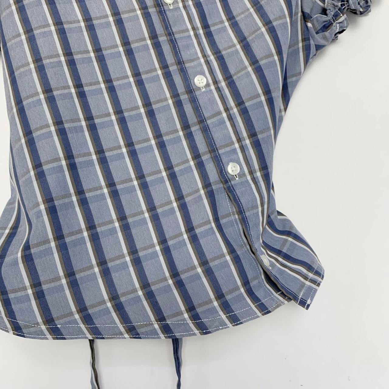 Plaid asymmetric shirt