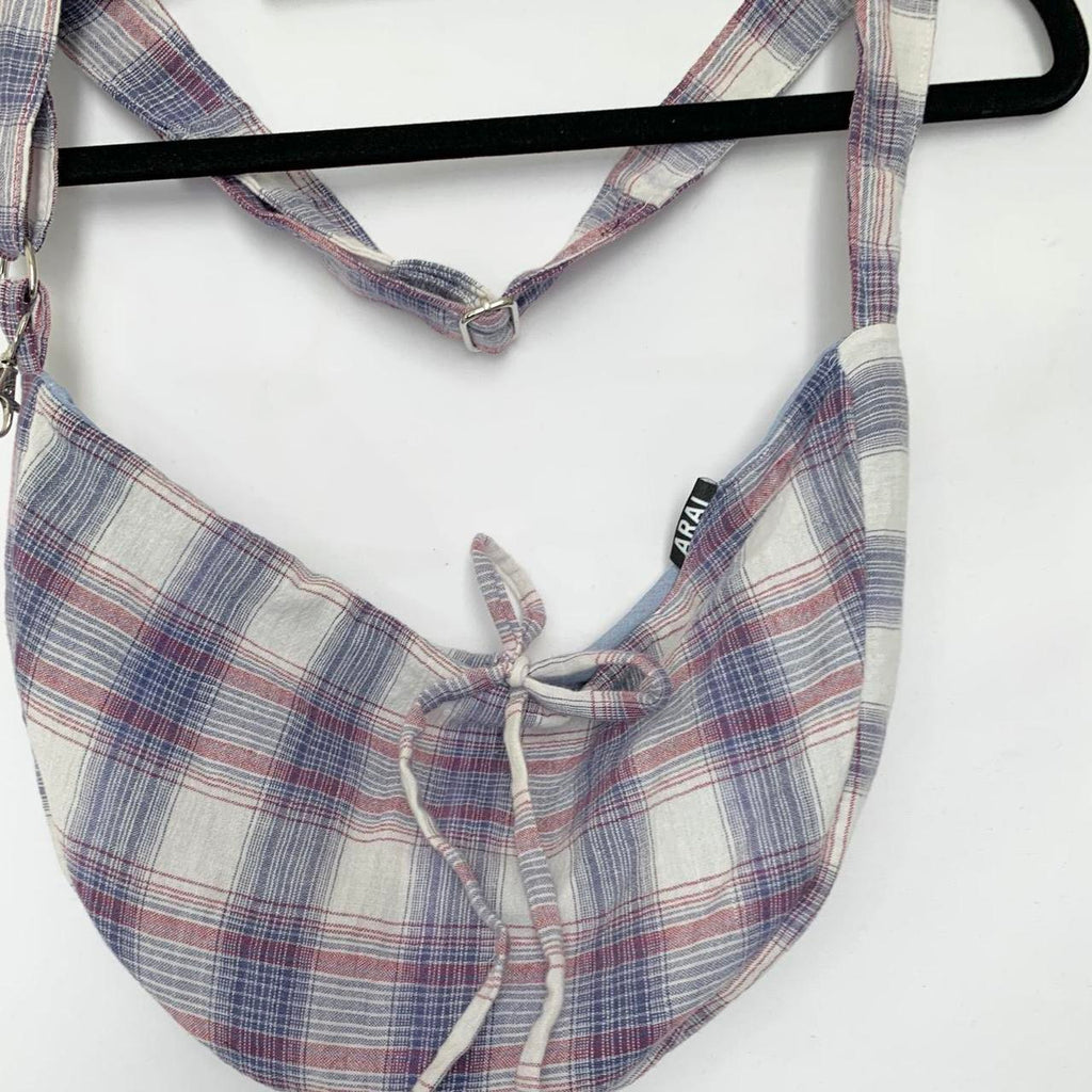 Plaid Crescent Bag