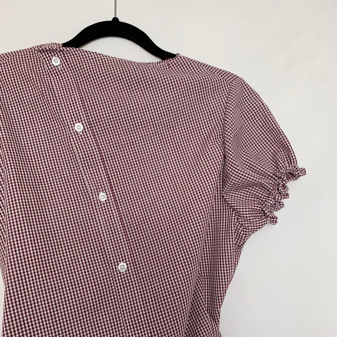 Plaid asymmetric shirt