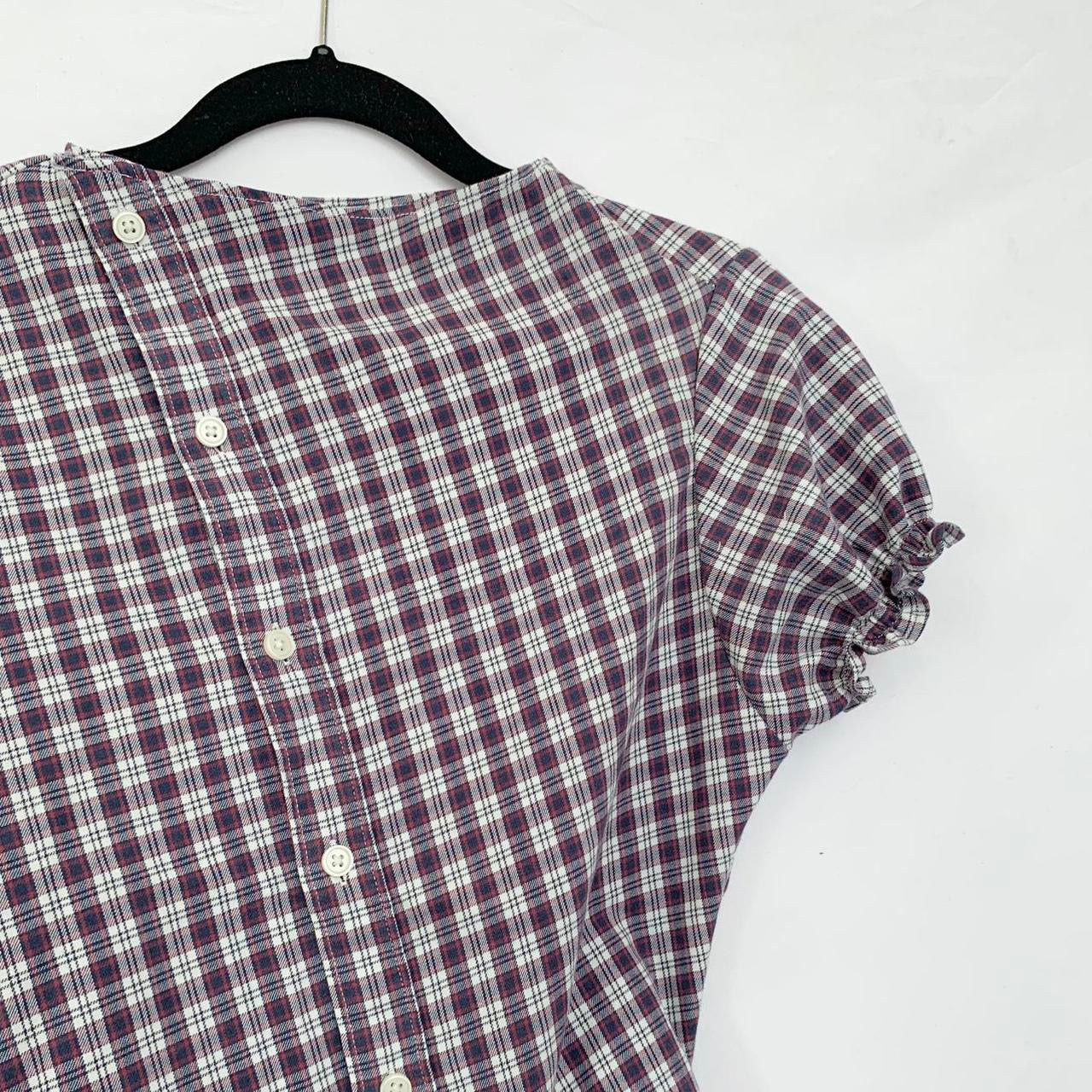 Plaid asymmetric shirt