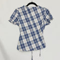 Plaid asymmetric shirt