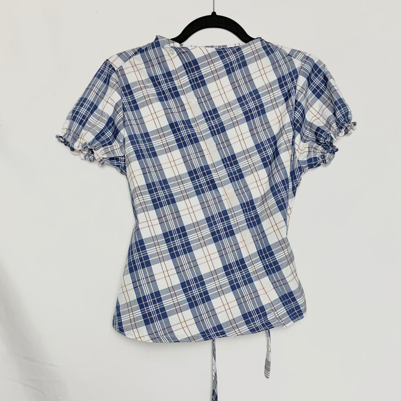 Plaid asymmetric shirt
