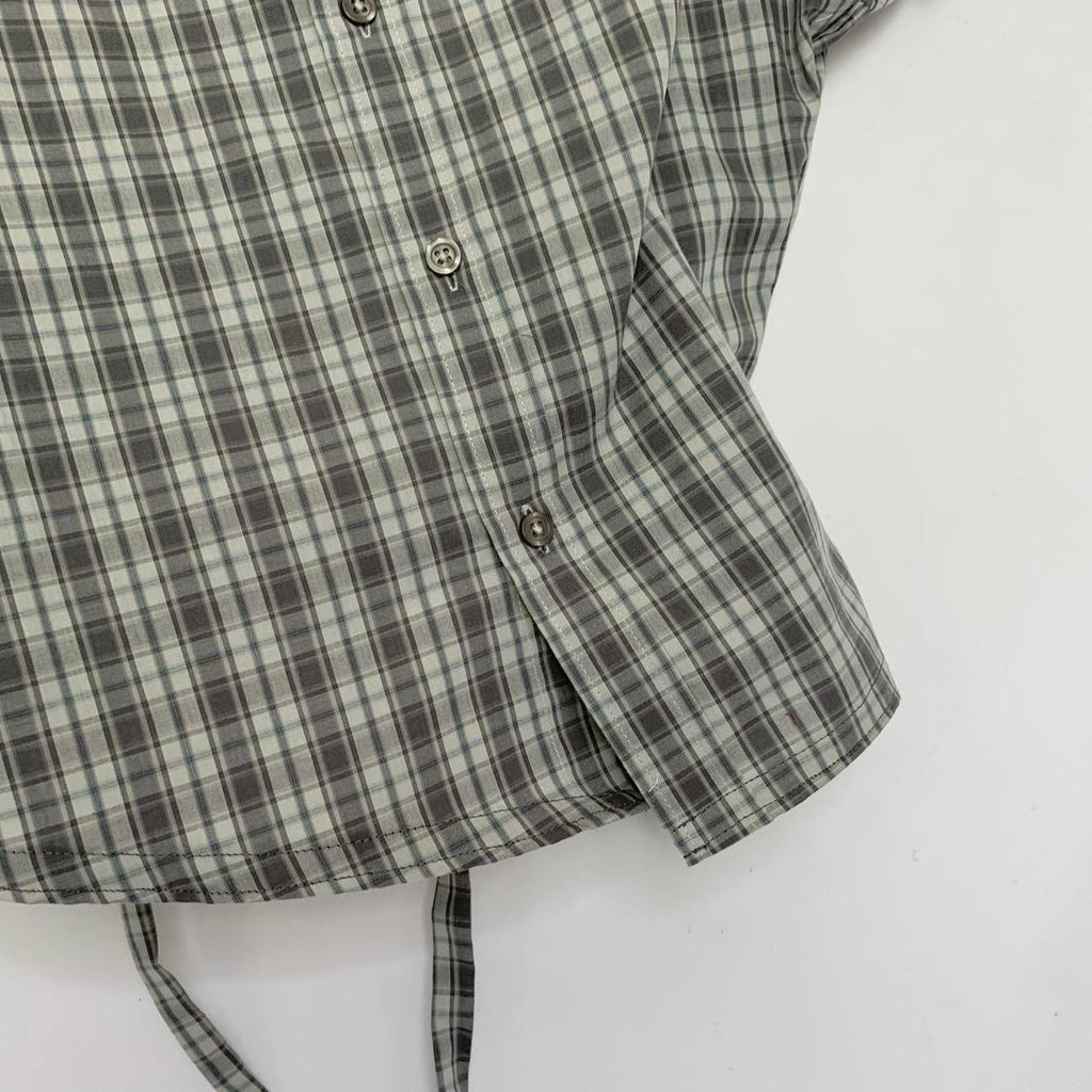 Plaid asymmetric shirt