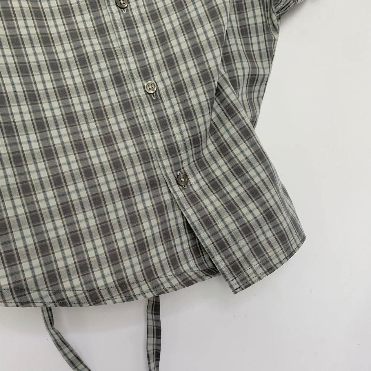 Plaid asymmetric shirt