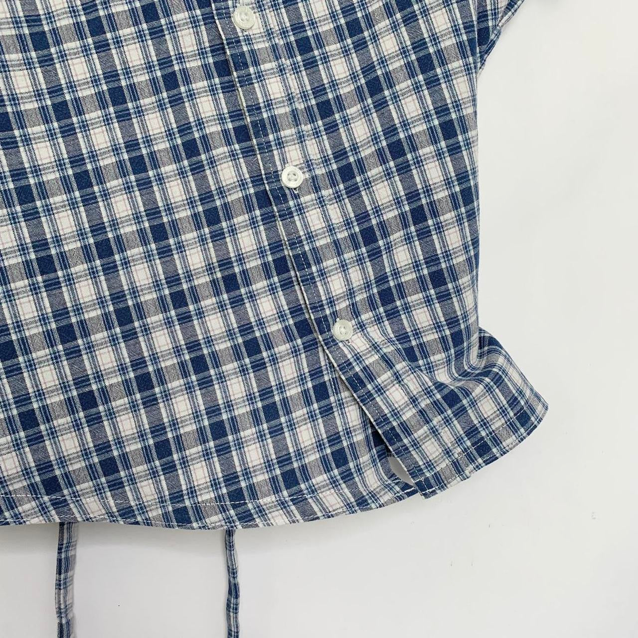 Plaid asymmetric shirt