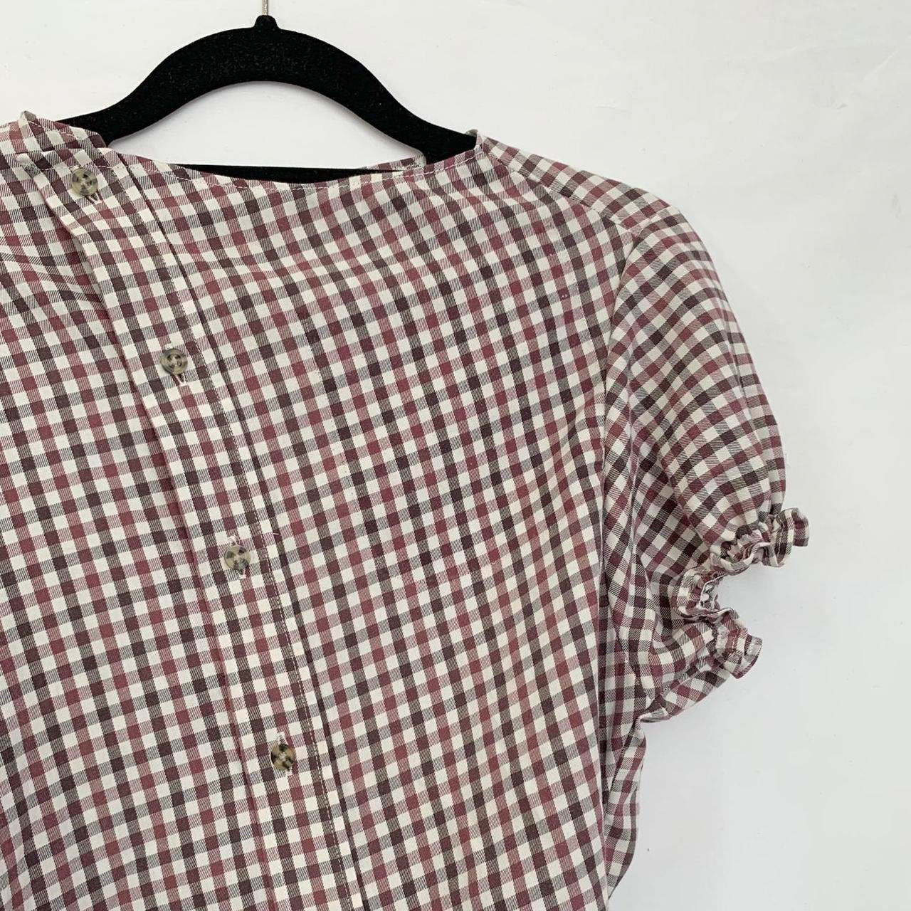 Plaid asymmetric shirt