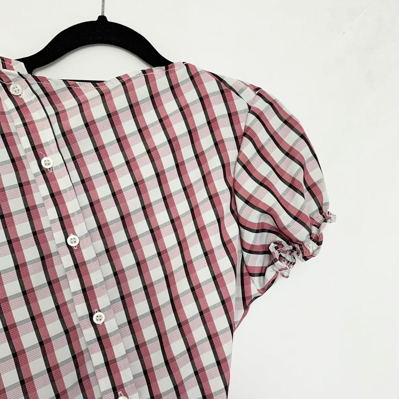 Plaid asymmetric shirt