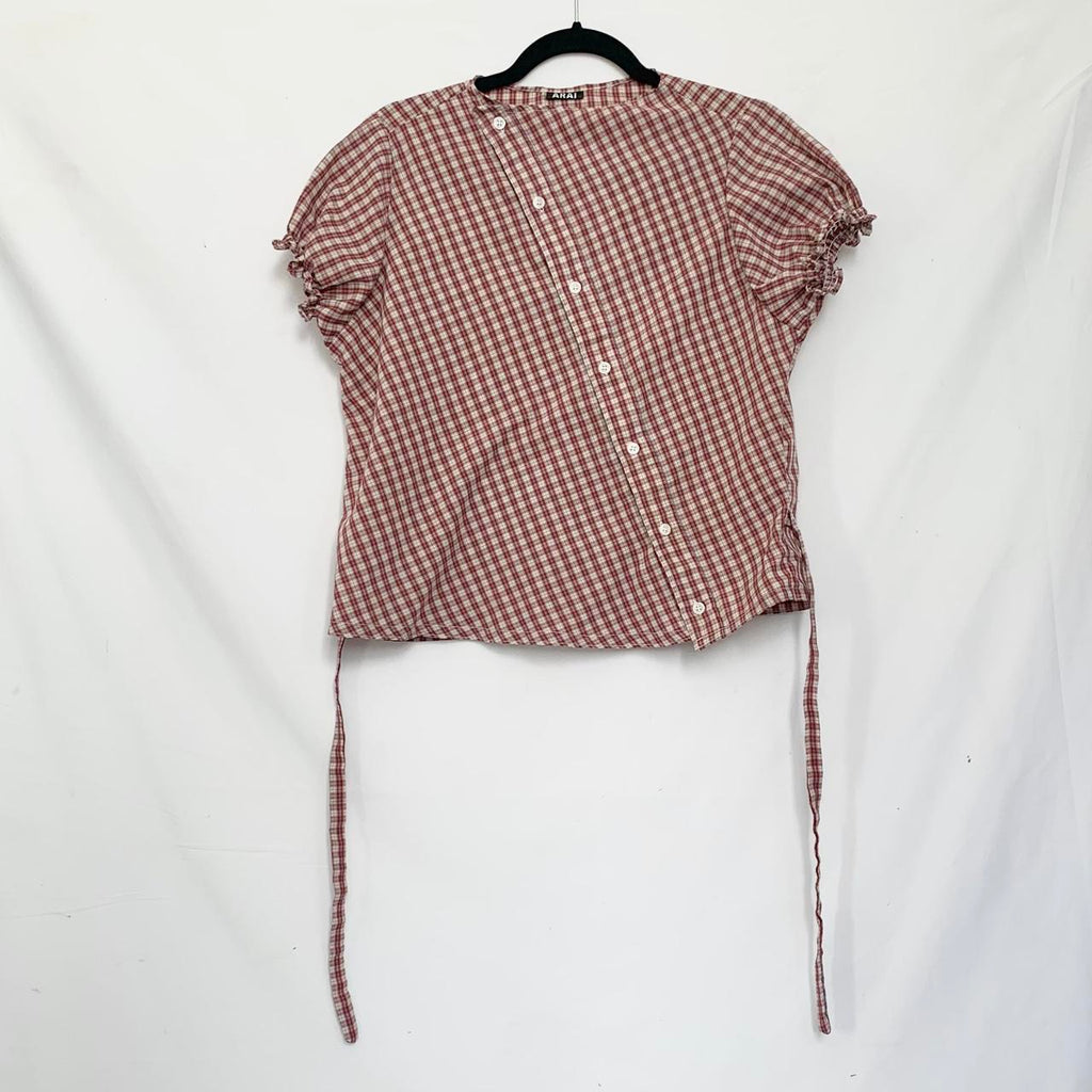 Plaid asymmetric shirt