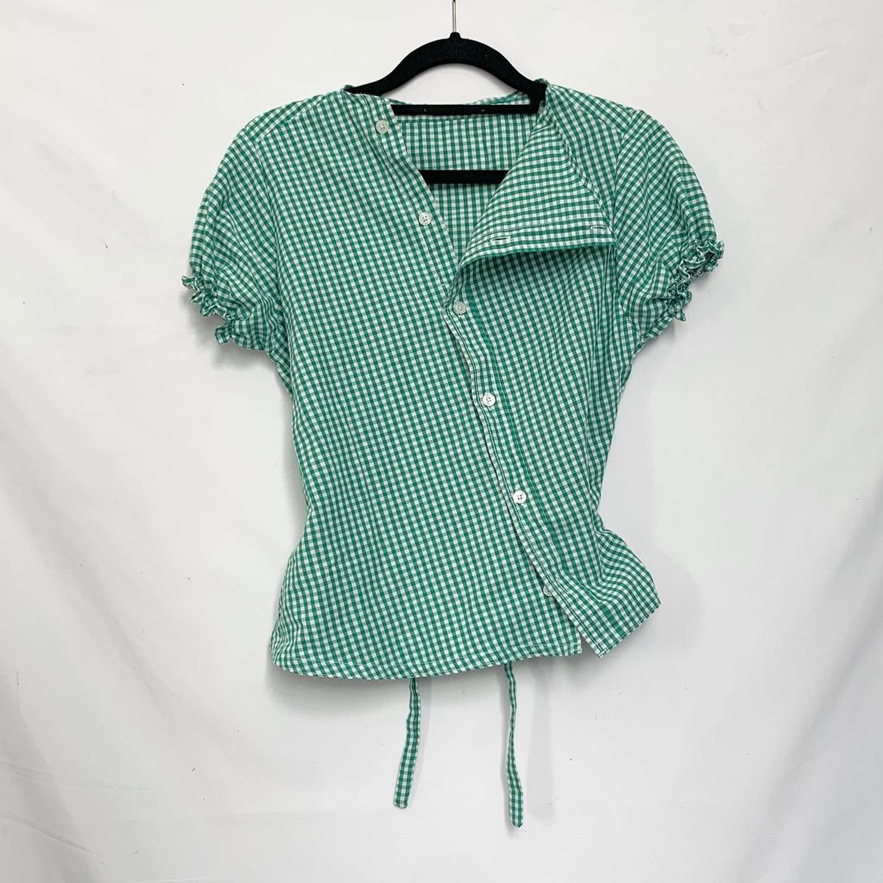 Plaid asymmetric shirt