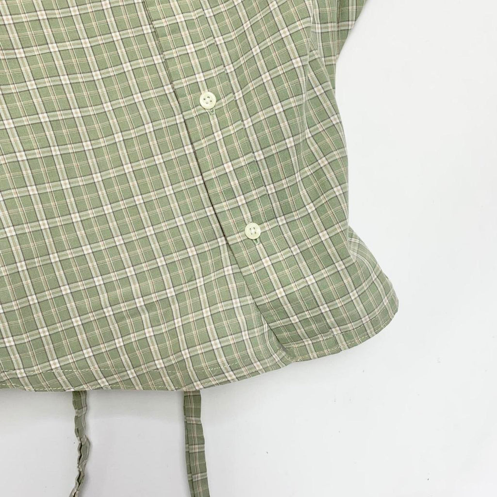 Plaid asymmetric shirt