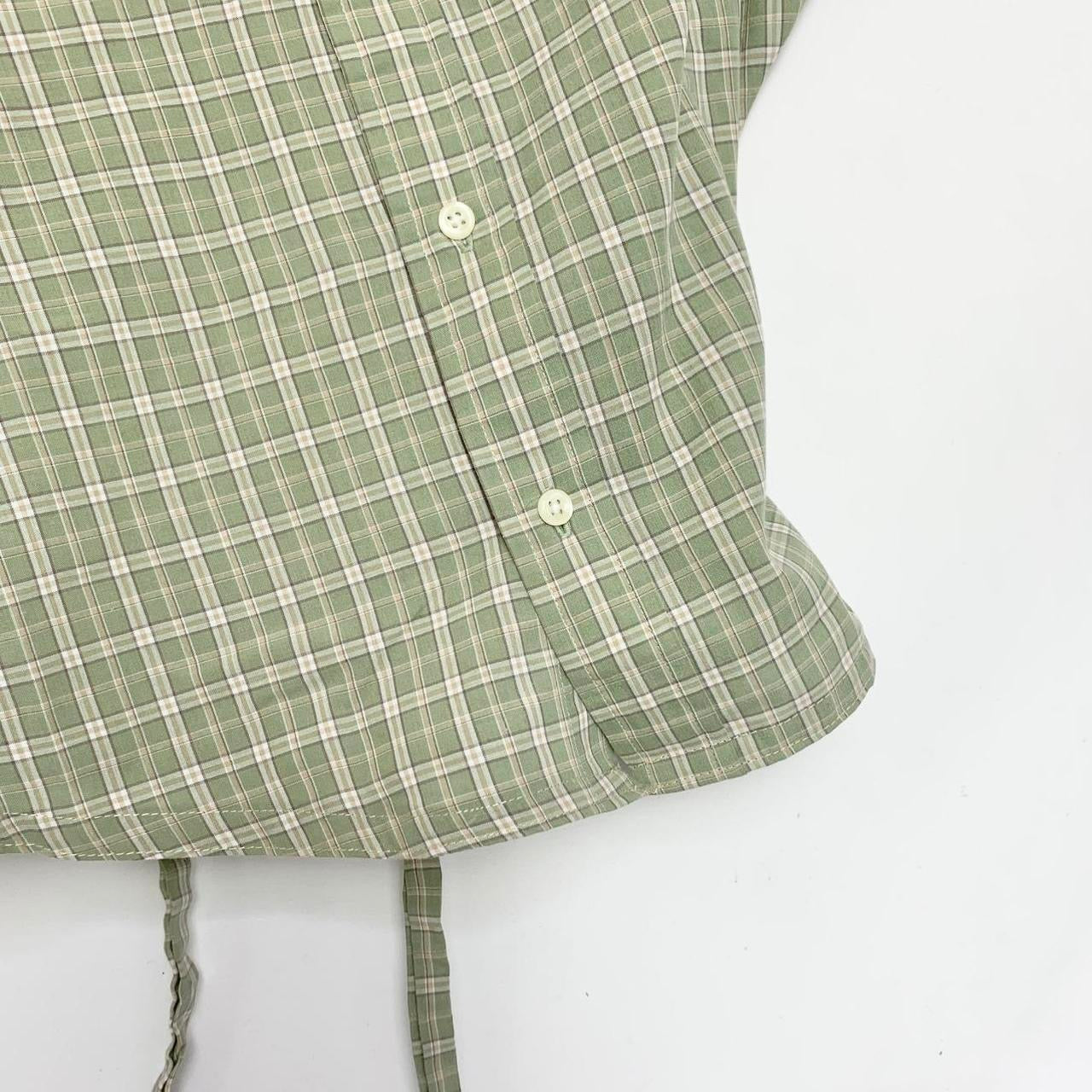 Plaid asymmetric shirt