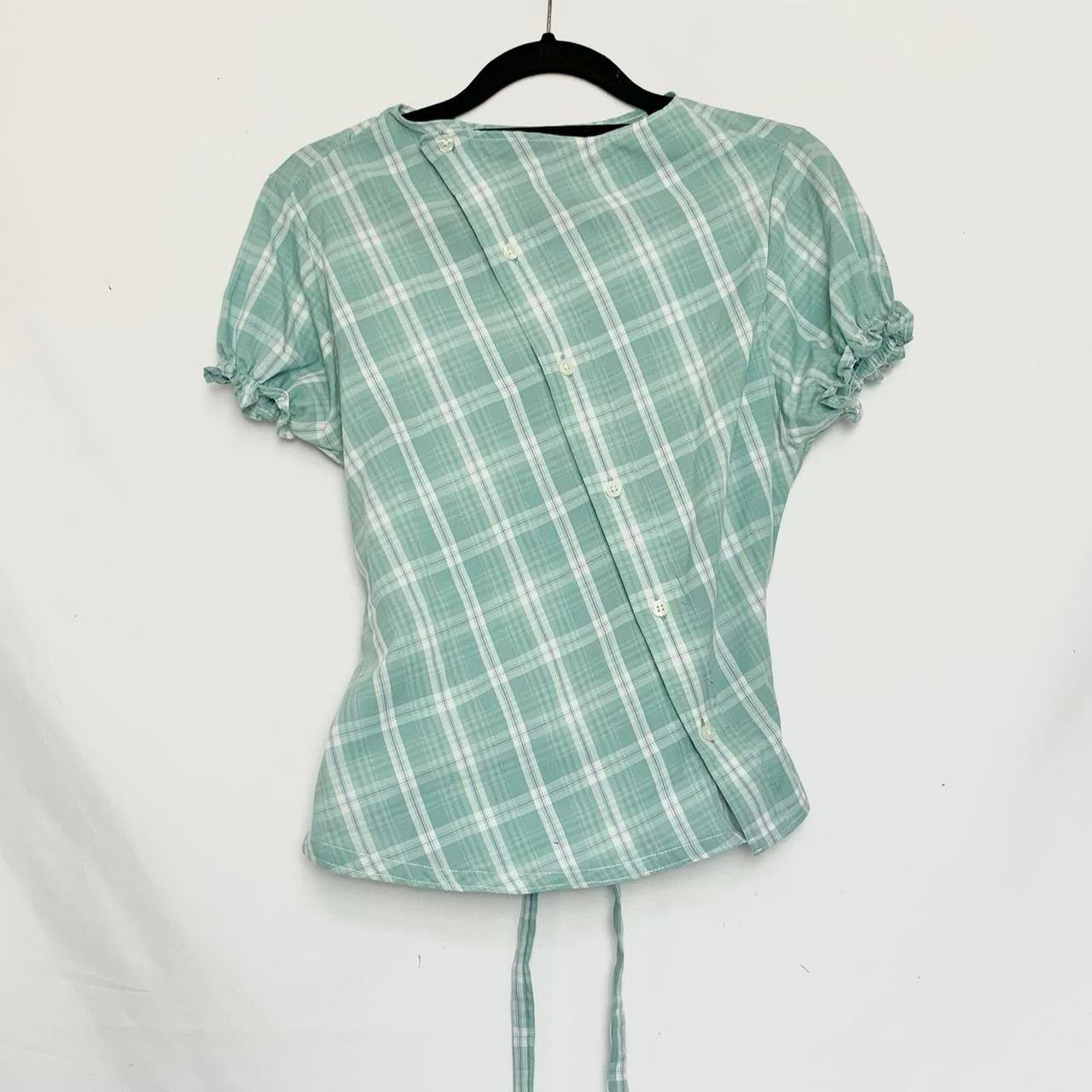 Plaid asymmetric shirt