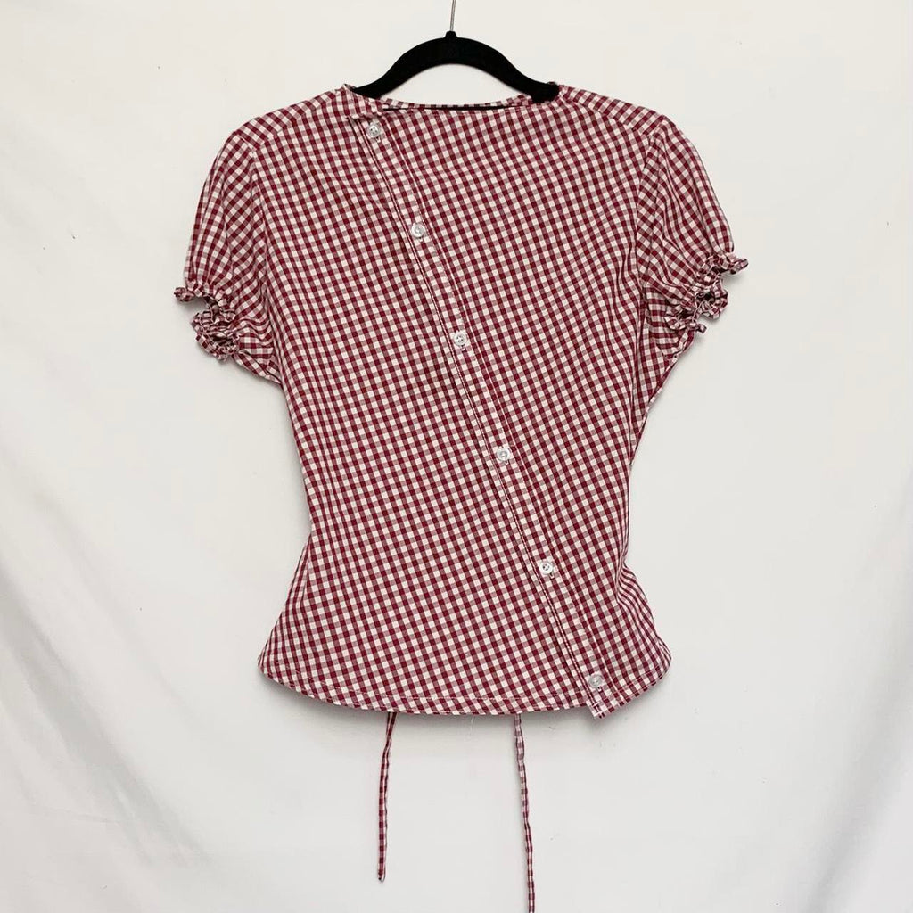 Gingham asymmetric shirt