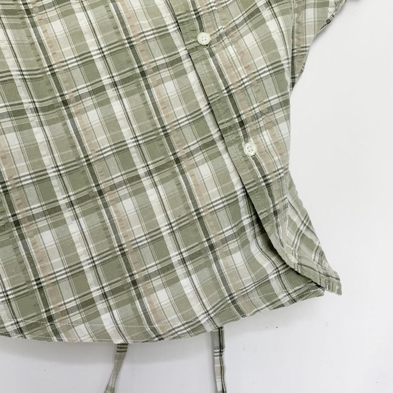 Plaid asymmetric shirt