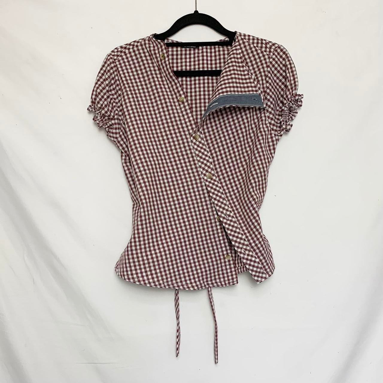 Plaid asymmetric shirt