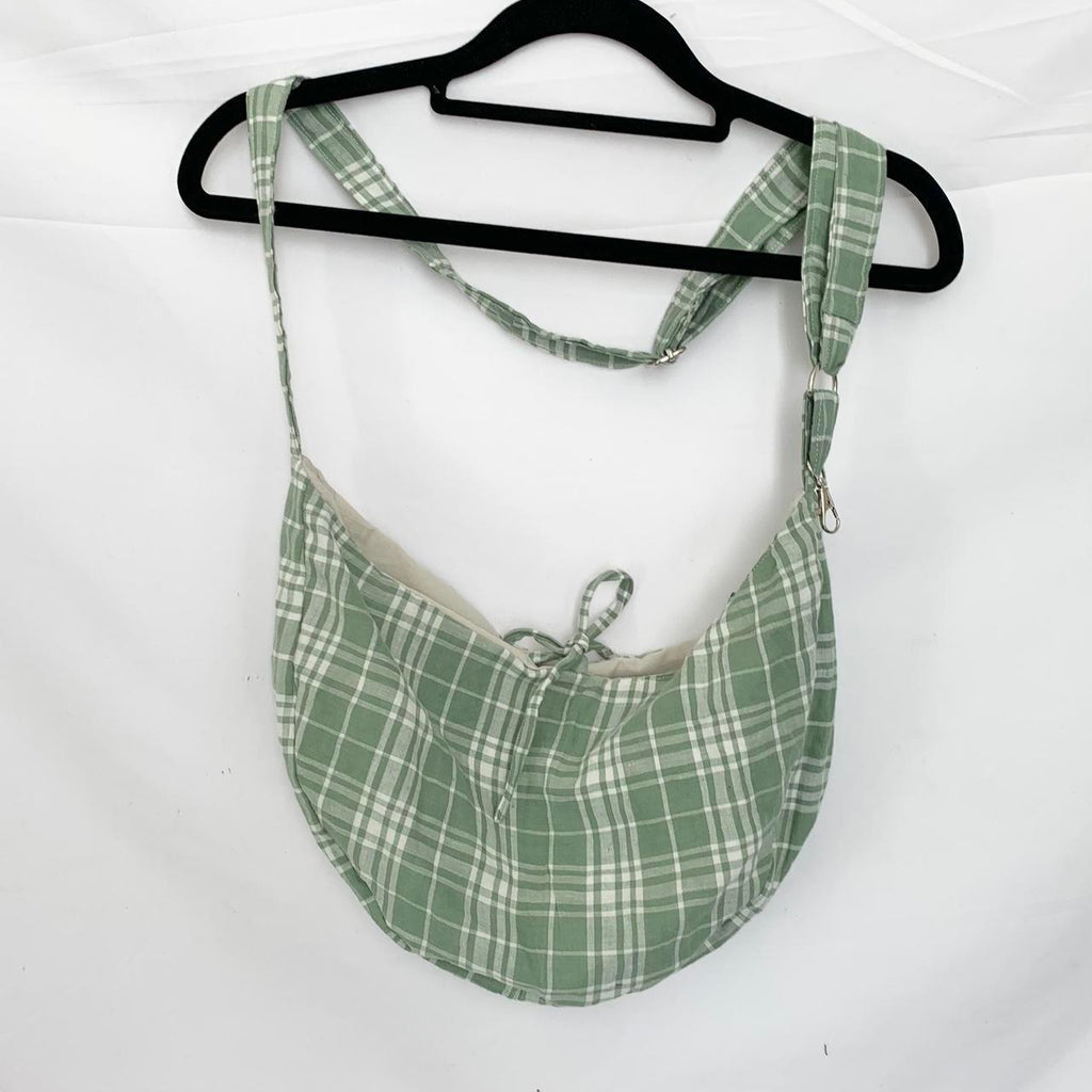 Plaid Crescent Bag