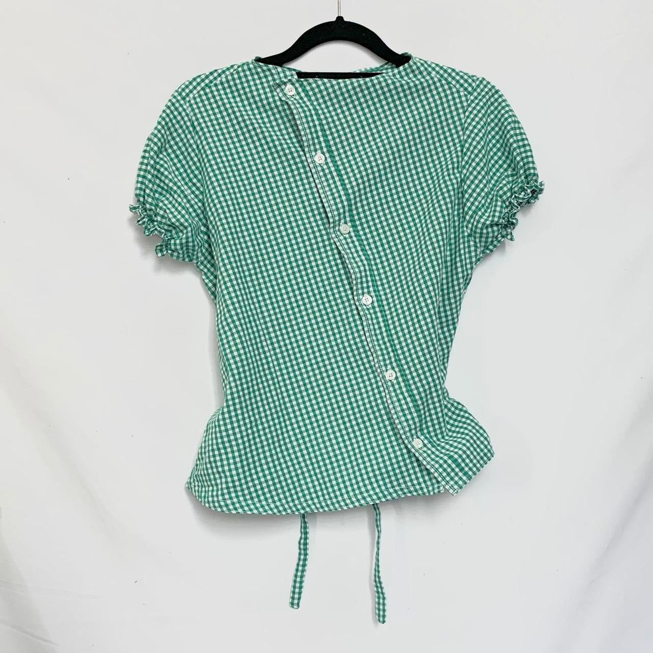 Plaid asymmetric shirt