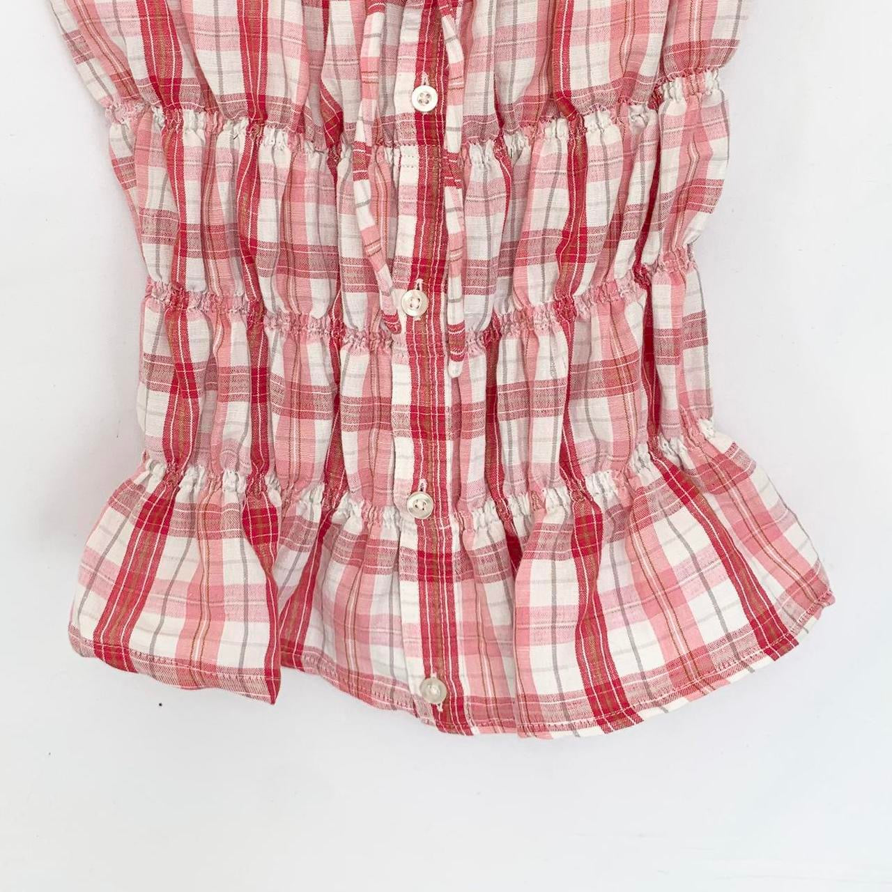 Plaid Milkmaid Top