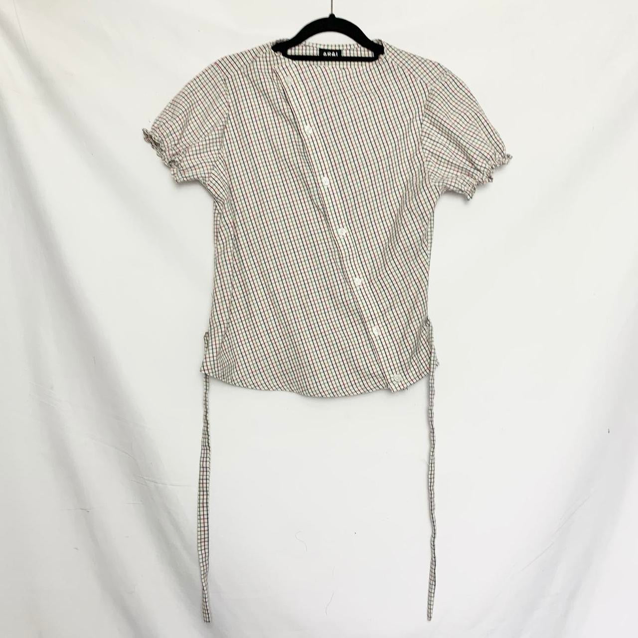 Plaid asymmetric shirt