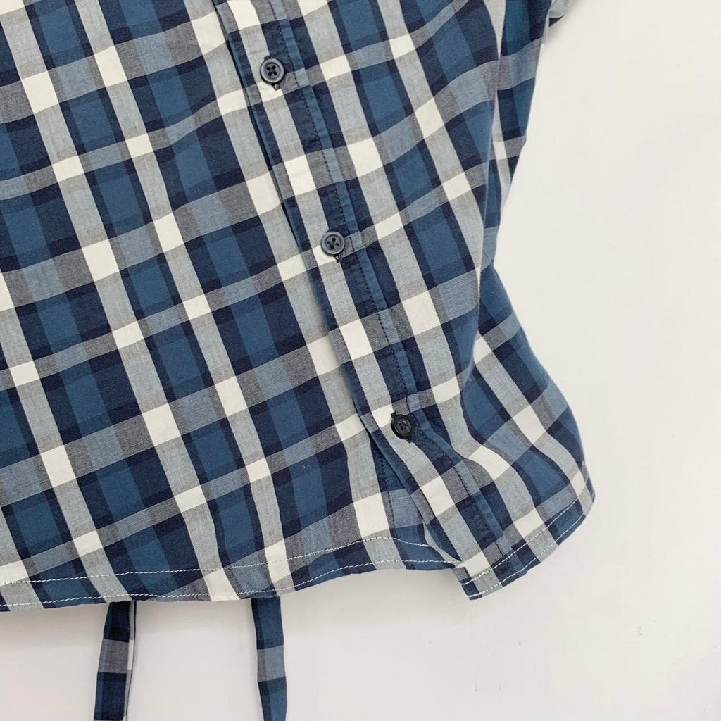Plaid asymmetric shirt