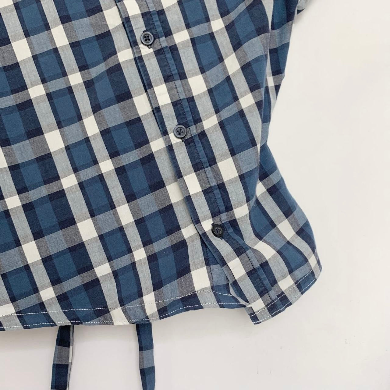 Plaid asymmetric shirt