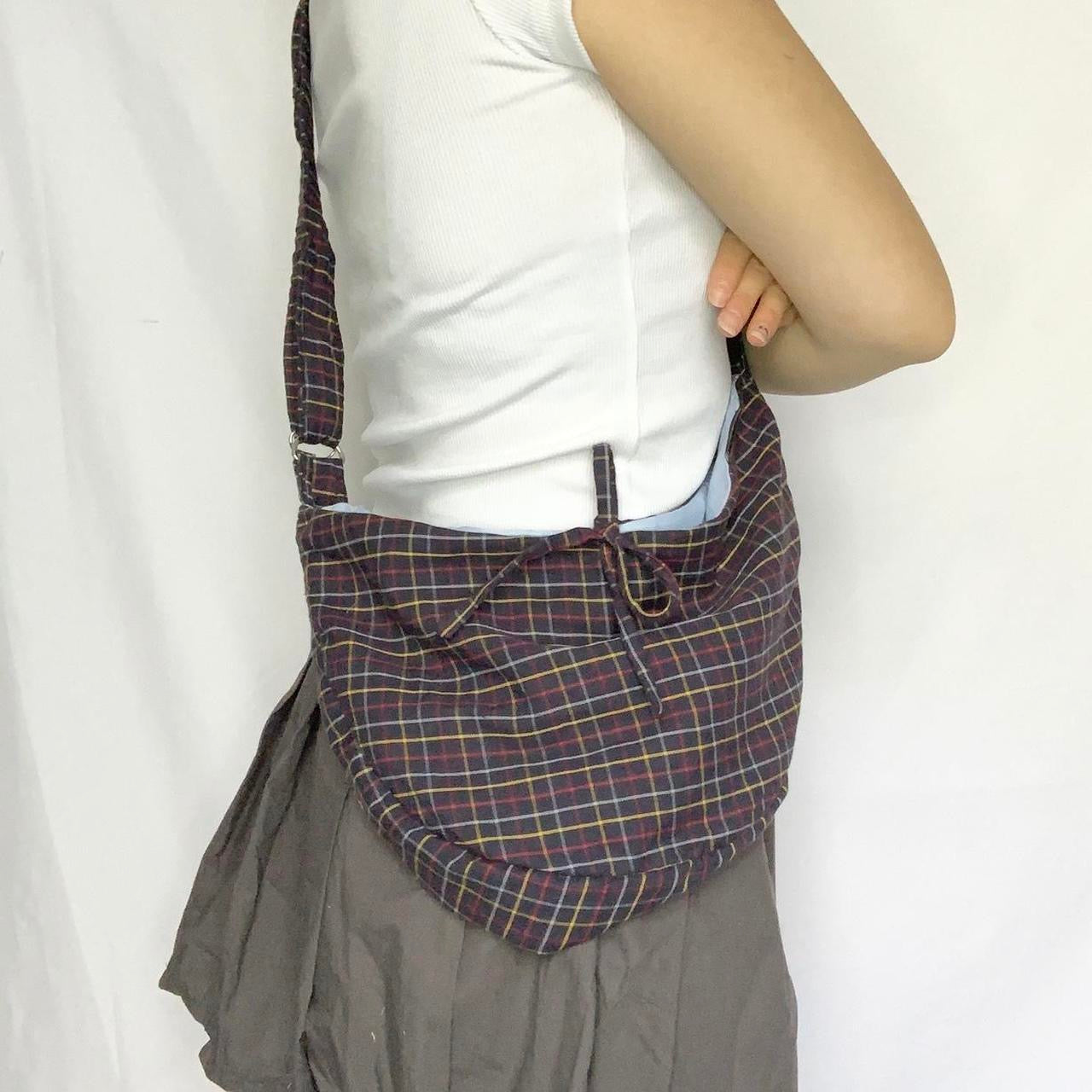 Checkered Crescent Bag