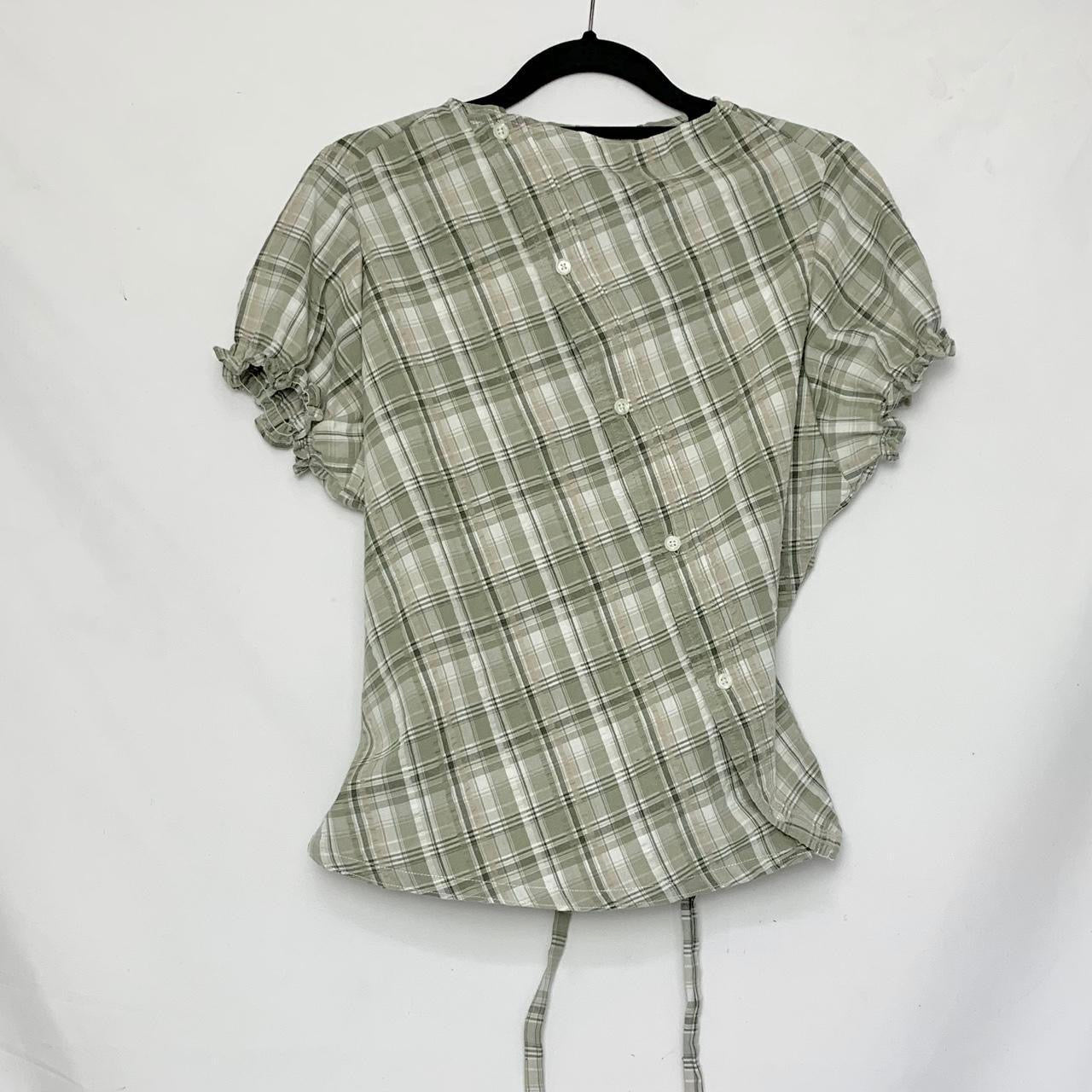 Plaid asymmetric shirt