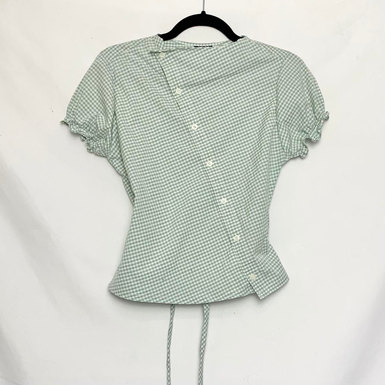 Plaid asymmetric shirt