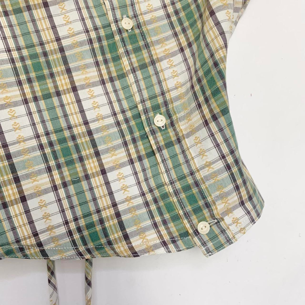 Plaid asymmetric shirt