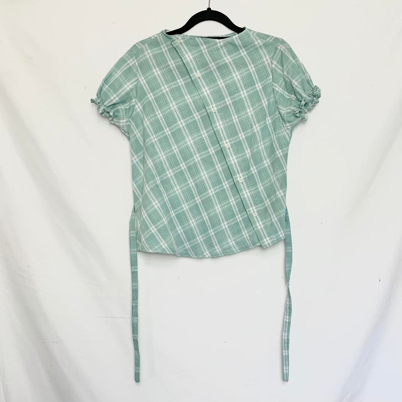Plaid asymmetric shirt