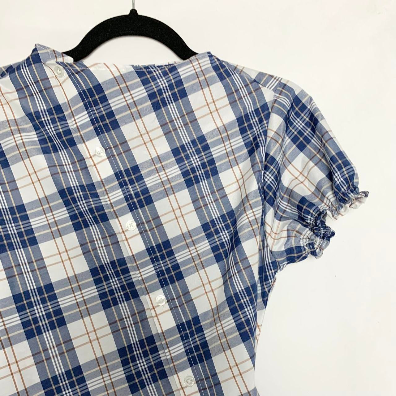 Plaid asymmetric shirt