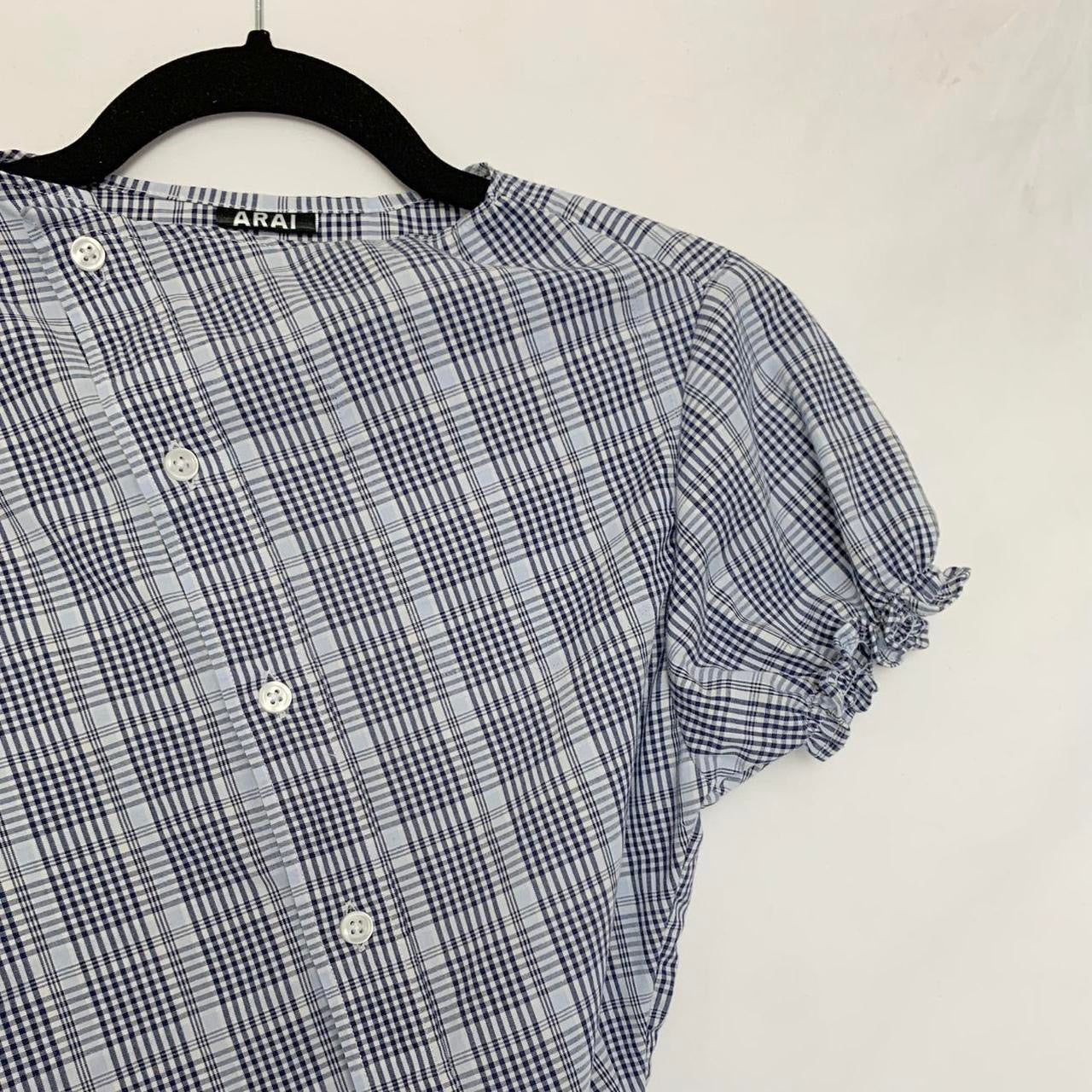 Plaid asymmetric shirt