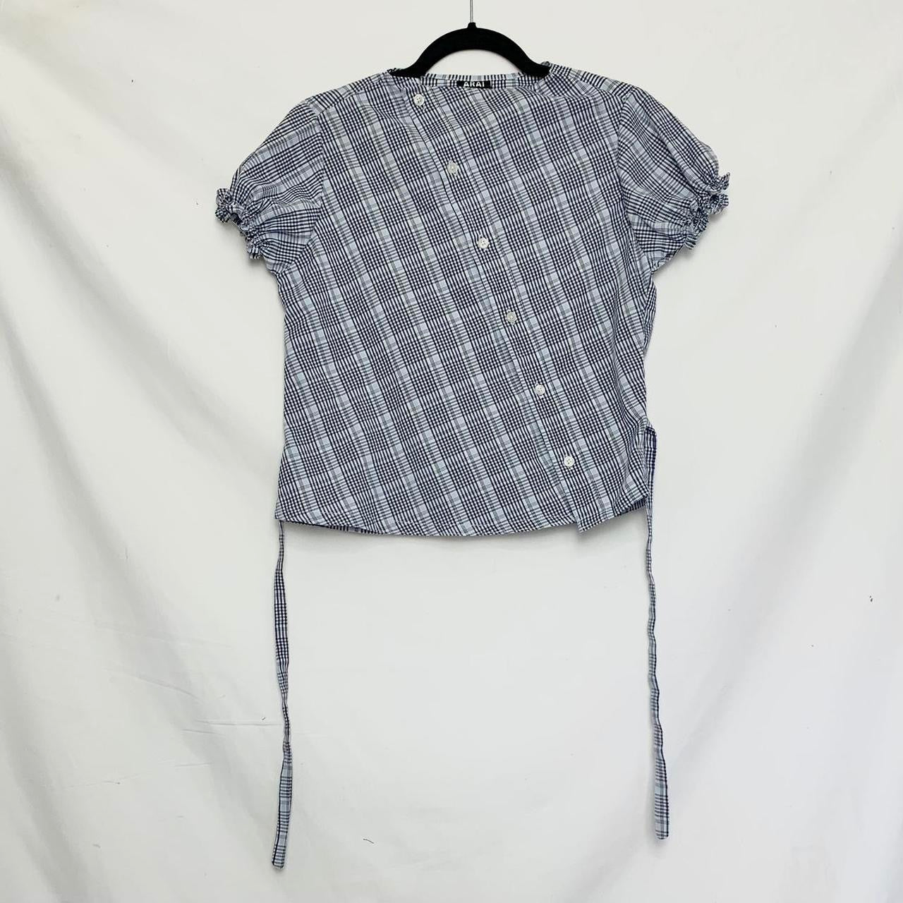 Plaid asymmetric shirt
