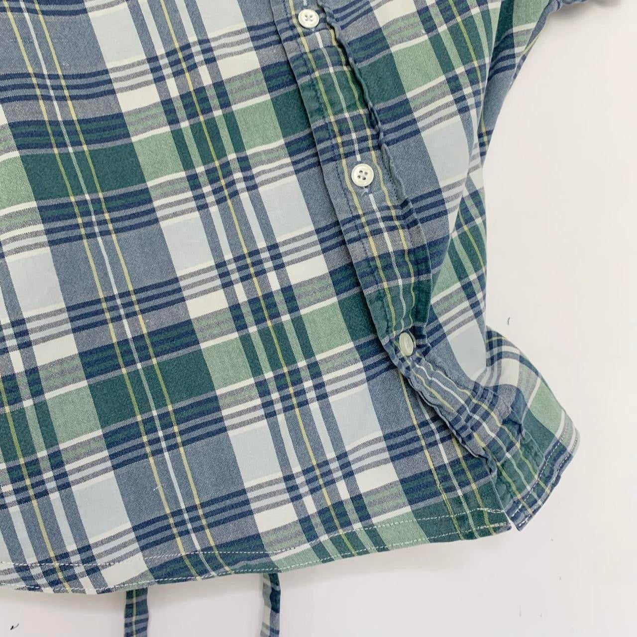Plaid asymmetric shirt