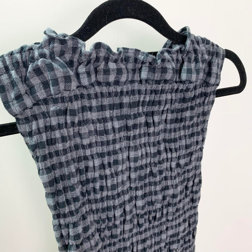 Checkered Ruched Tank Top