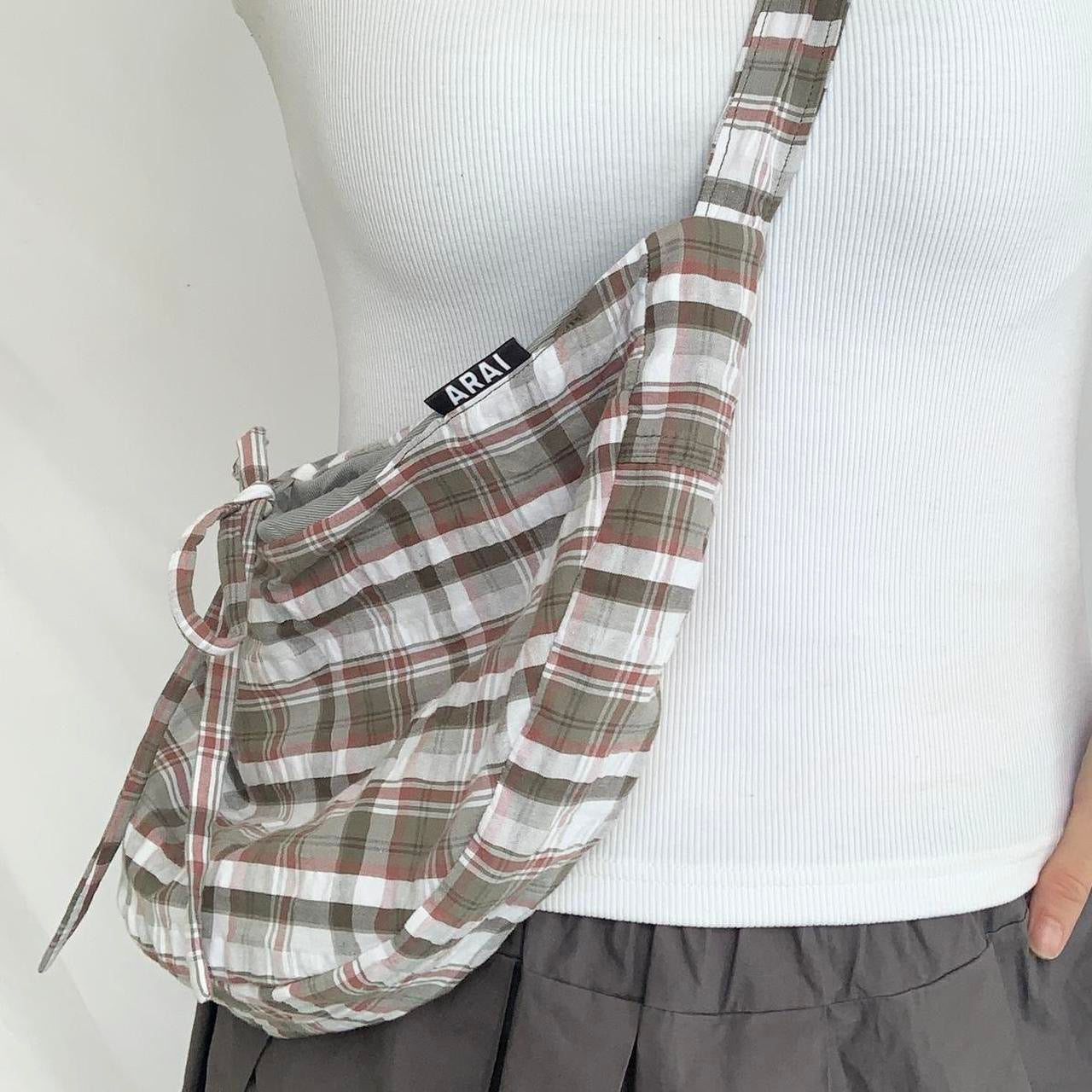 Plaid Crescent Bag