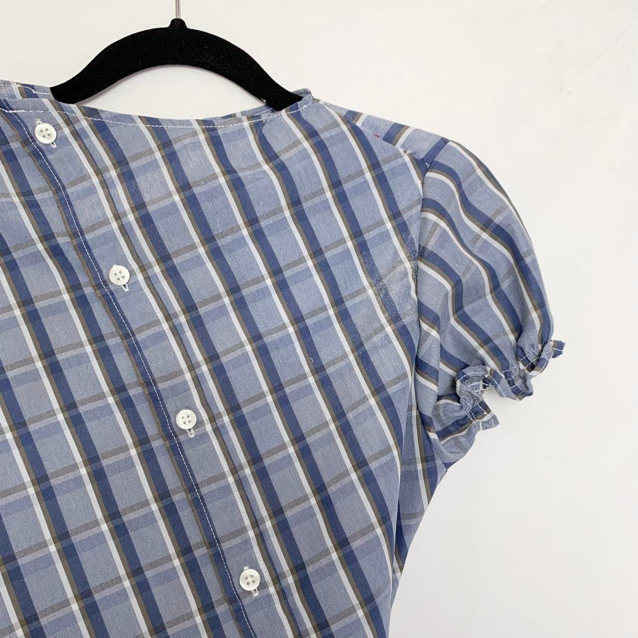 Plaid asymmetric shirt