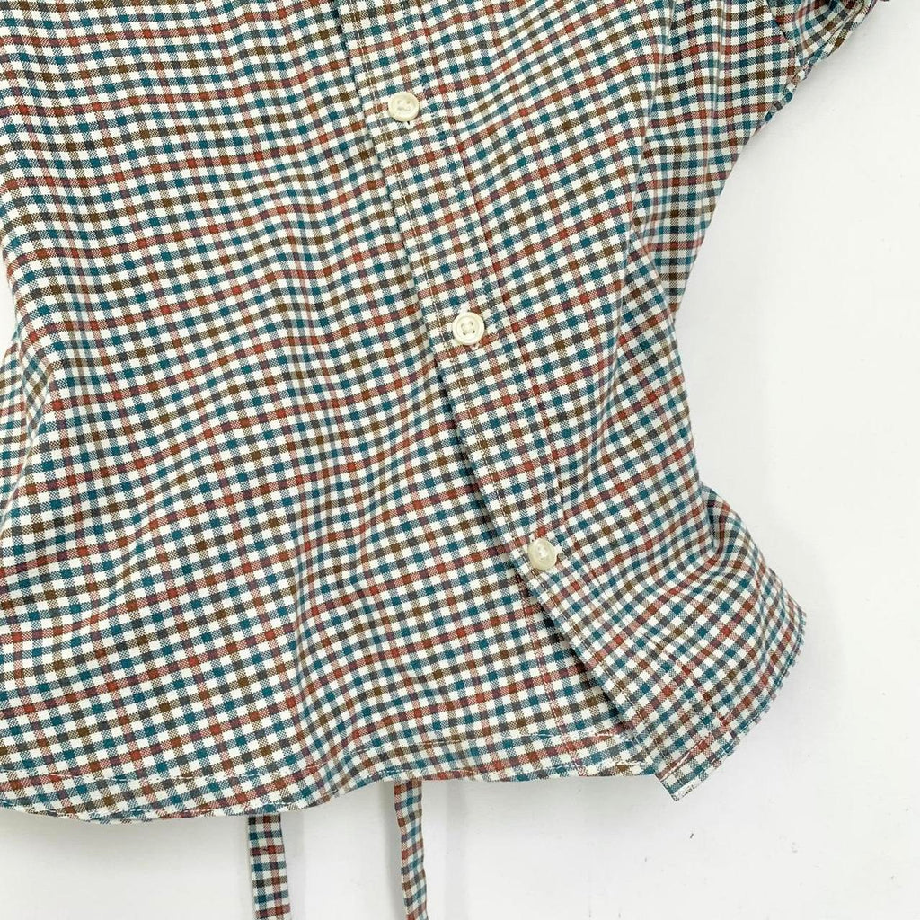 Plaid asymmetric shirt