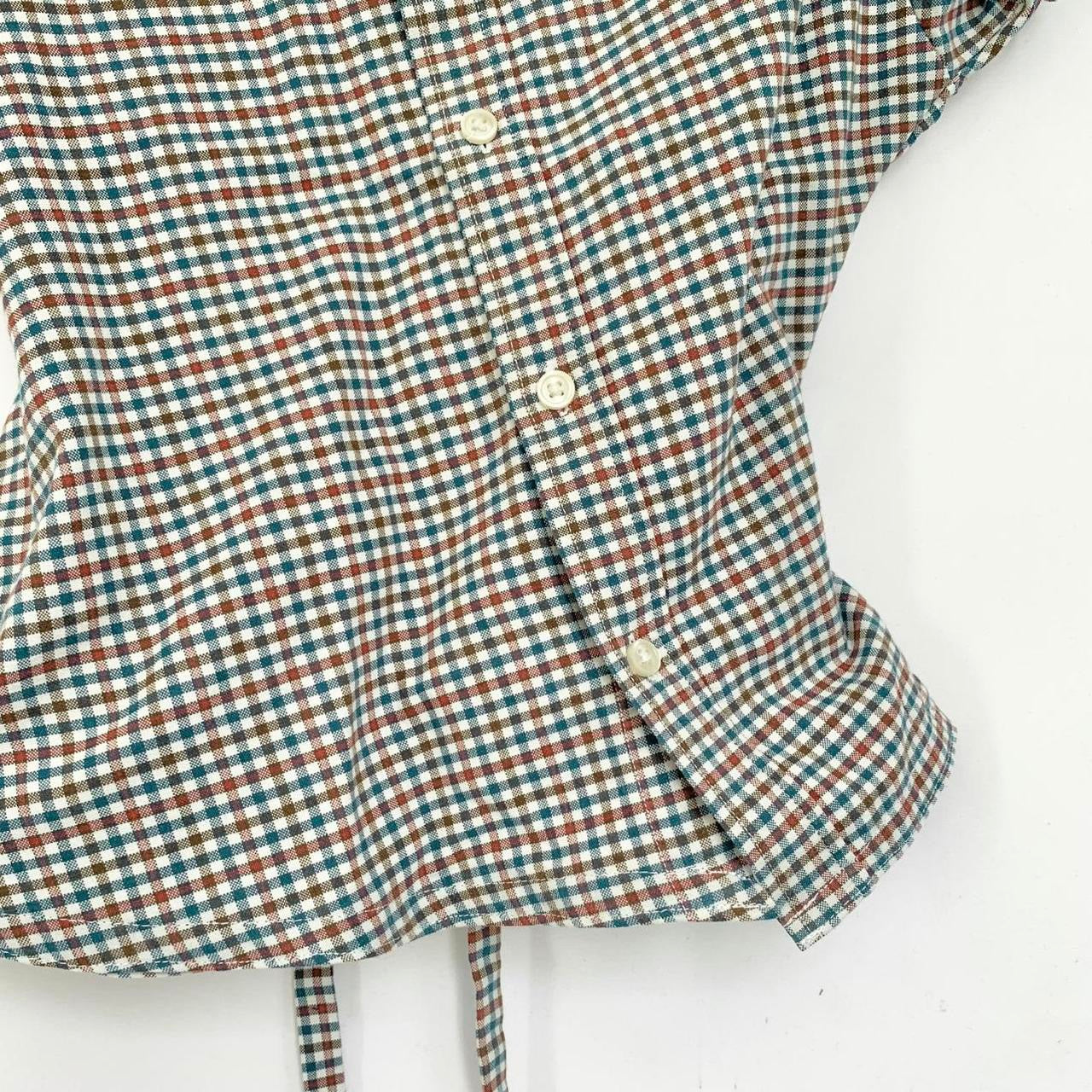 Plaid asymmetric shirt