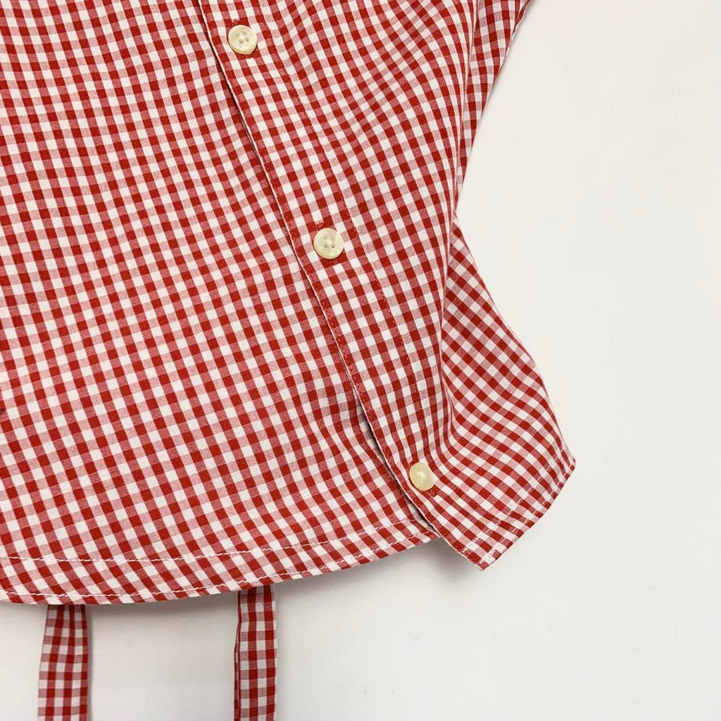 Plaid asymmetric shirt