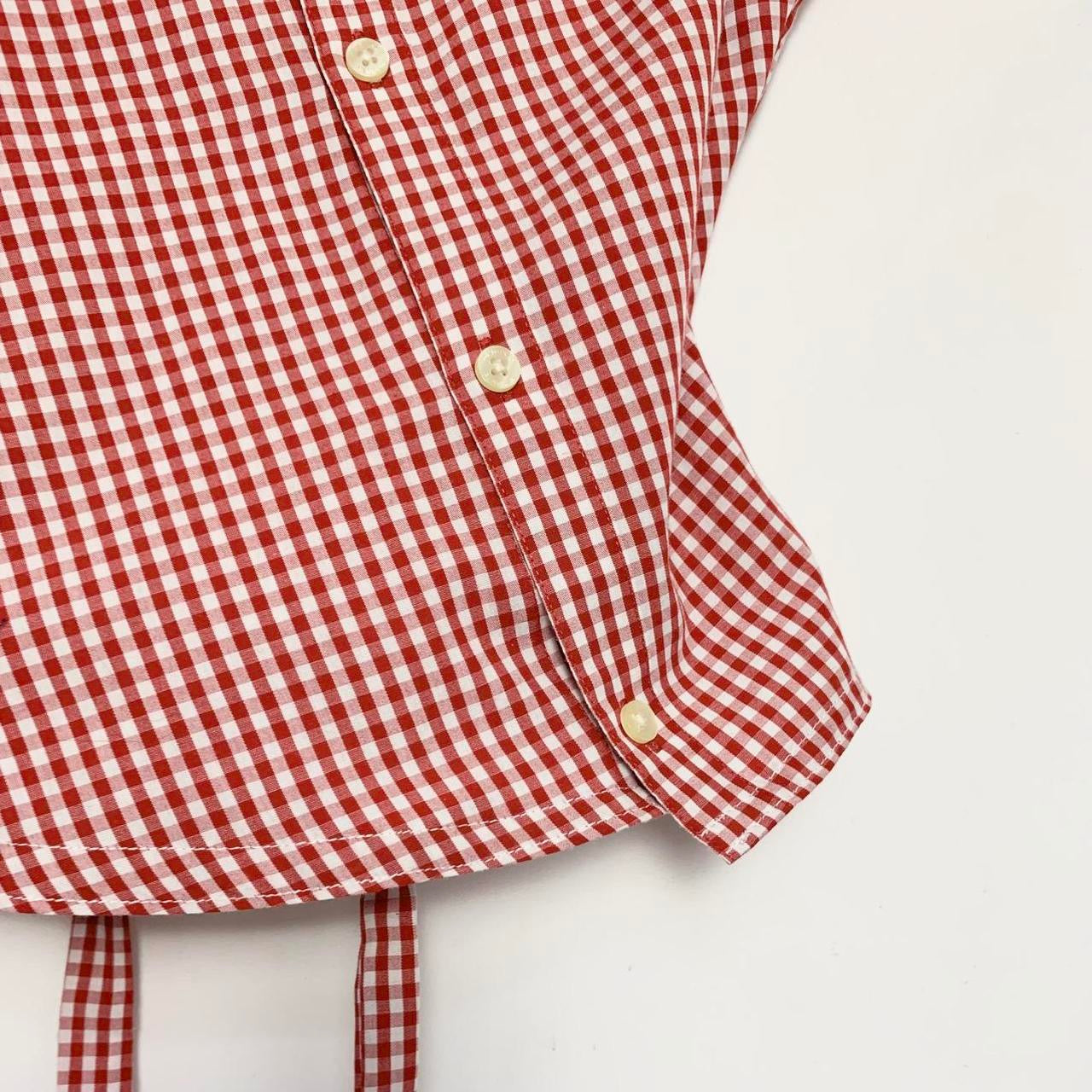 Plaid asymmetric shirt
